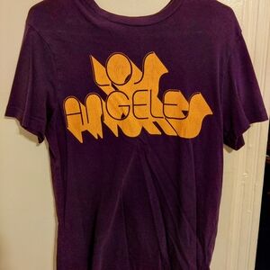 Purple T-Shirt with Orange Los Angeles Graphic
